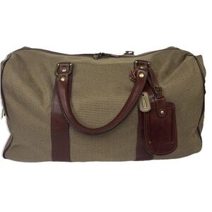 Vtg Hartmann Weekender Carry On Duffle Bag Luggage Herringbone Nylon Leather